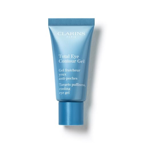 Clarins Total Eye Contour Gel | Cooling Eye Gel | Visibly Reduces Dark Circles And Puffiness | Refreshes Hydrates And Soothes | Blend Of Natural Ingredients | All Skin Types 0.6 Ounces