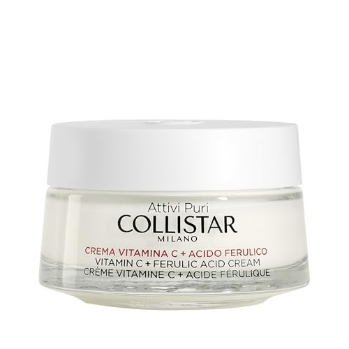 Collistar Attivi Puri Cream With Vitamin C And Ferulic Acid Antioxidant Moisturising Face Cream For Brightening Effect Protects Against Oxidative Stress For All Skin Types 50 Ml