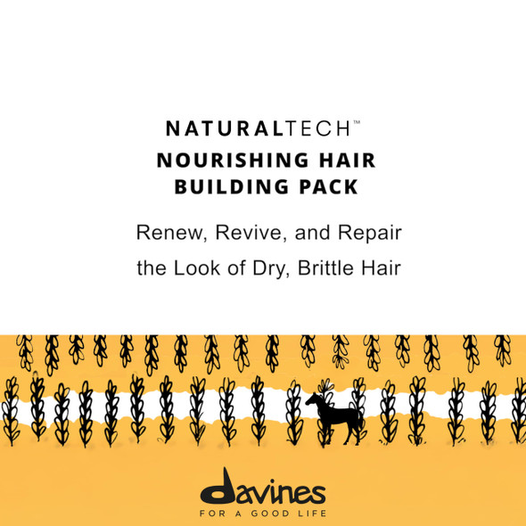 Davines Naturaltech Nourishing Hair Building Pak Restructuring & Hydrating For Dry & Damaged Hair - With Vegetal Keratin - Deep Repair Mask For Damaged Strands 8.45 Fl Oz