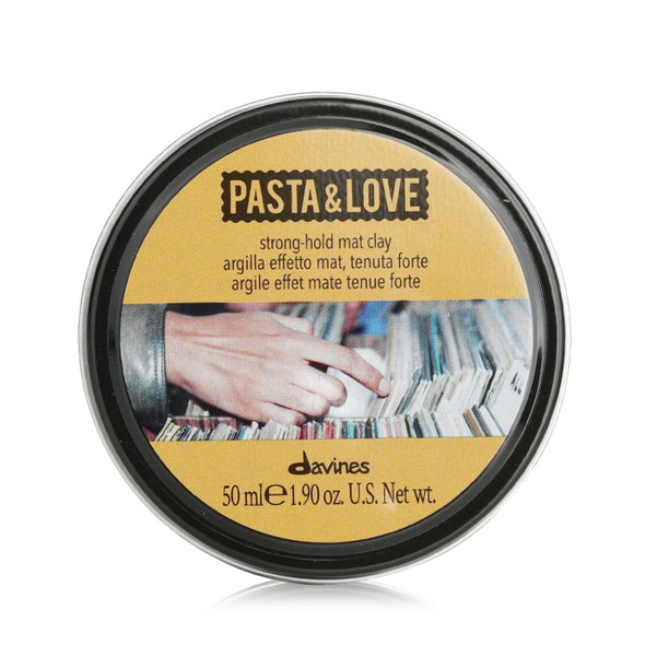 Davines Pasta & Love Styling Clay Strong Hold Matte Clay - Adds Structure Volume & Dry Texture - Long-Lasting Definition Without Shine For Messy Looks 1.69 Fl Oz
