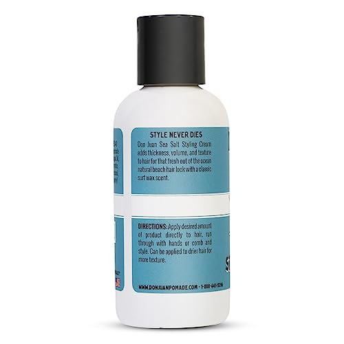 Don Juan Sea Salt Hair Styling Cream | Light Hold | Conditions And Adds Volume And Texture To Hair | Natural Ingredients | Surf Wax Scent 4 Fl Oz