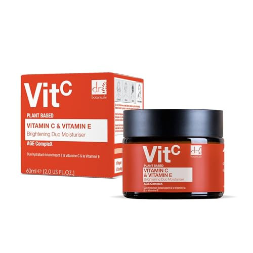 Dr Botanicals Vitamin C & E Brightening Duo Moisturizer - | Reveal Your Radiant Glow With Our Anti-Aging Formula - Vitamin C For Brightening Vitamin E For Protection - For Day And Night 2.0 Fl Oz