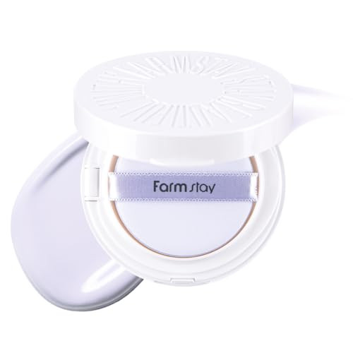 Farmstay Luminous Purple Tone Up Cushion Tinted Korean Makeup Base For Radiant And Even-Looking Skin Lightweight Moisture-Rich Compact 0.52 Oz