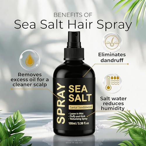 Jx Jiangxin Sea Salt Spray For Men - Firm Hold 3.38 Fl Oz/100Ml Sea Salt Hair Spray For Texture Volume & Hold -Enhances Beach Waves & Body- Matte Finish Beachy Hair For Men & Women
