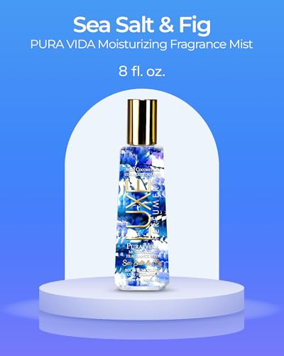 Luxe Perfumery Pura Vida Sea Salt & Fig Moisturizing Fragrance Mist Fresh Marine Fruity Floral Body Spray With Citrus Fig & Salty Marine Notes Hydrating Skin Mist For Women Made In Usa 8 Fl Oz