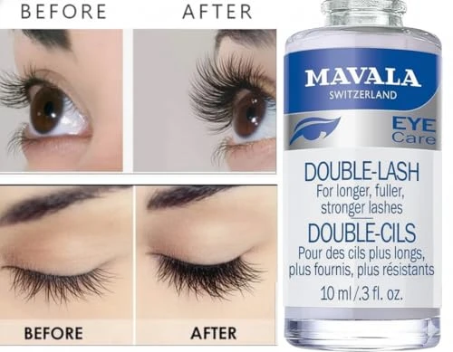 Mavala Double Lash Nutritive Eyelash Serum For The Appearance Of Longer Lashes Natural Looking Denser Lashes + Eyebrows 0.3 Ounce Bottle (1 Pack)