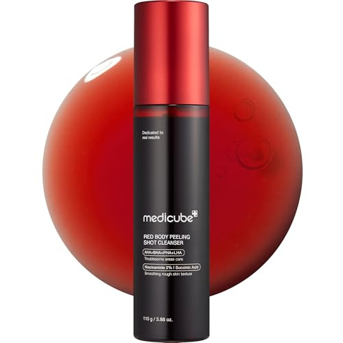 Medicube Red Body Peeling Shot Aha + Bha Exfoliating Body Spray For Summer-Ready Smooth Skin Treats Strawberry Skin Bumps & Breakouts 3.88 Oz