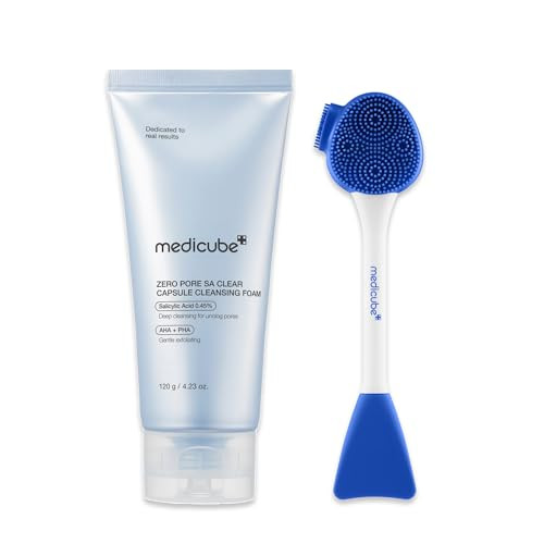 Medicube Zero Capsule & Pore Brush Set: Zero Clear Blue Capsule Facial Deep Cleanser And Multi Pore Brush & Mask Applicator