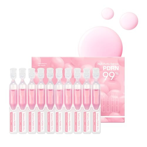 Medicube Salmon Dna Pdrn Pink One Day Serum | 99% Salmon Dna Pdrn Intensive Ampoule Collagen Glutathione Hyaluronic Acid - Improves Skin Radiance | Korean Skincare 0.05 Fl.Oz X 10E
