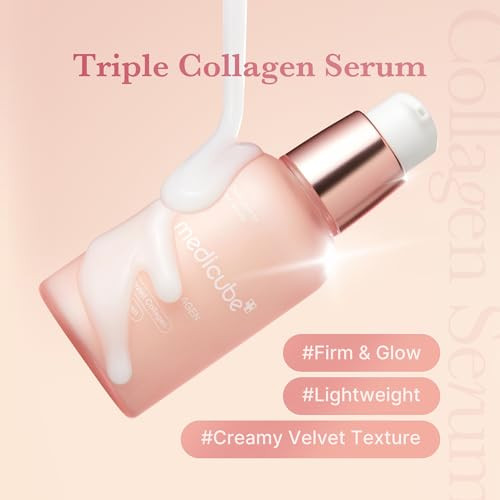 Medicube Triple Collagen Serum 1.85 Fl.Oz - Nourish Dull Skin With Triple Collagen Complex - A Lightweight Serum With Niacinamide And Hyaluronic Acid - Korean Skincare