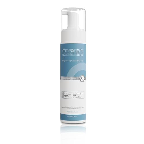 Mineaderm Brightening Facial Cleanser Foaming Face Wash With Grape Seed & Olive Leaf Extract Gentle Makeup Remover For Sensitive Skin Non-Drying Sls-Free Daily Cleanser 5.07 Fl Oz