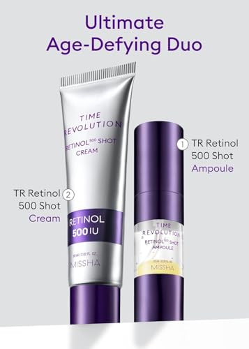 Missha Time Revolution Night Repair Retinol Intensive Ampoule 0.33 Fl Oz - Advanced Korean Facial Serum For Skin Barrier Strengthening Improved Elasticity Radiance Overnight Moisturization