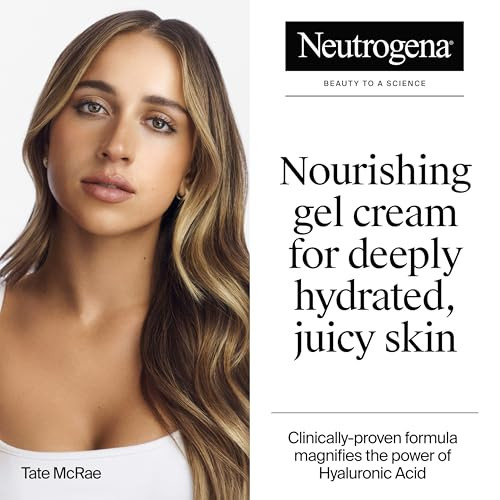 Neutrogena Hydro Boost Gel Cream 48 Hr Hydration For Normal/Dry Skin Fragrance Free Face Moisturizer With Hyaluronic Acid 1.7 Oz. & Trial Size Hydro Boost Hydrating Gel Cleanser 0.5 Fl Oz