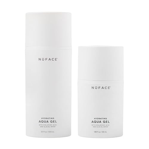Nuface Aqua Gel Activator - Microcurrent Conductive Gel & Activator Powered By Ionplex & Hyaluronic Acid To Enhance Results Of Nuface Facial Device - Improves Skin Radiance - 2 Pack (3.3 Oz & 1.69 Oz)