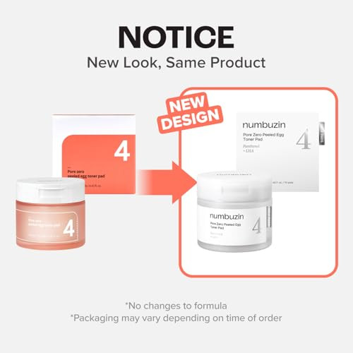 Numbuzin No.4 Toner Pads | Pore Zero Peeled Egg Toner Pad | Gentle Exfoliator Pha Lha Makeup Skin Prep Panthenol | Korean Skincare For Face | 70 Pads/6.42 Fl. Oz