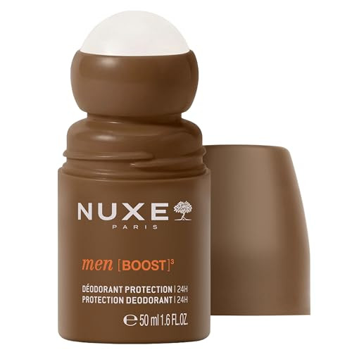 Nuxe Men Aluminum Free Roll-On Deodorant Extra Strength 24 Hour Alcohol Free Odor Protection Fast-Drying Formula Woody & Spicy Scent 1.6 Oz