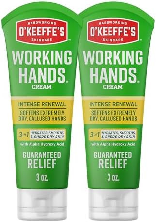 O'Keeffe'S Working Hands Intense Renewal Hand Cream With Urea 3 Oz Tube (Pack Of 2) Softens & Smooths Extremely Dry Callused Hands