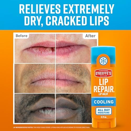 O'Keeffe'S Lip Repair Lip Balm With Cooling Relief For Dry Cracked Lips - Stick (Twin Pack) - Moisturizer For Extremely Cracked Dry Lips