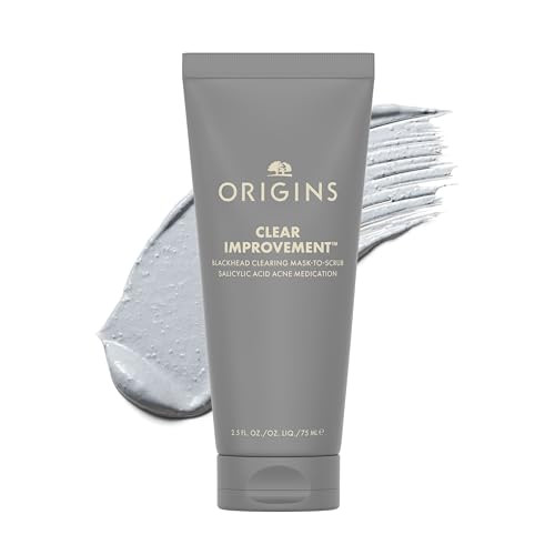 Origins Clear Improvement Blackhead Clearing Face Mask & Scrub | Reduces Blackheads | With Salicylic Acid & Bamboo Charcoal 2.5 Fl Oz