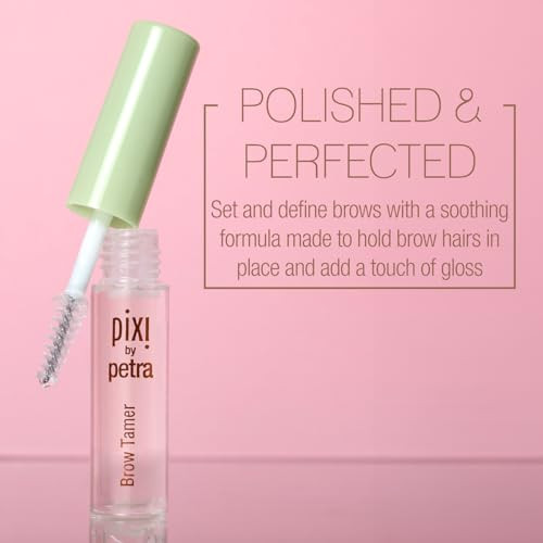 Pixi Beauty Brow Tamer Clear Eyebrow Gel Long-Wearing Translucent Brow Setting Gel With Aloe Vera And Panthenol Shapes Defines And Holds Brows Non-Crunchy Flexible Hold 4.5 Ml / 0.15 Fl Oz