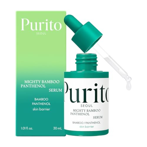 Purito Mighty Bamboo Panthenol Serum Glow Serum Moisture Barrier Repair For All Skin Types Fast Absorbing Deep Hydration Skin Vegan & Cruelty-Free Korean Skincare 1.01 Fl.Oz / 30 Ml