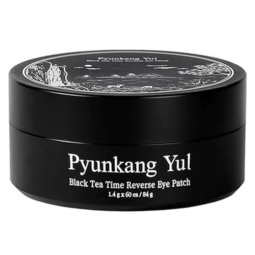 Pyunkang Yul Pky Black Tea Time Reverse Eye Patch For Anti-Aging Deep Nourishing With Low-Molecular Collagen Dark Circles & Fine Line Care With Kombucha Korean Skincare (30 Pairs)