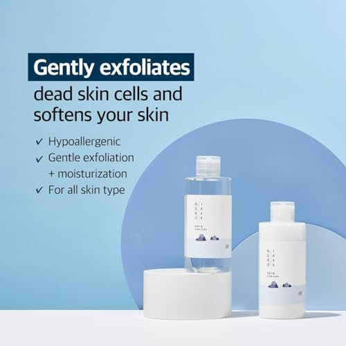 Round Lab 1025 Dokdo Toner + Dokdo Lotion Set | Gentle Exfoliating Dead Skin Cells Without Irritation Hydrating Watery Type Toner Lotion For Sensitive Skin (6.76Fl.Oz)