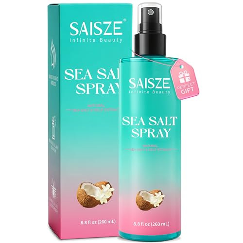 Saisze Sea Salt Spray For Women And Men Travel Essentials Beach Vacation Essentials Textured Beach Waves & Volume For Curly Hair Coconut Surf Spray For Teen Girls 8.8 Oz