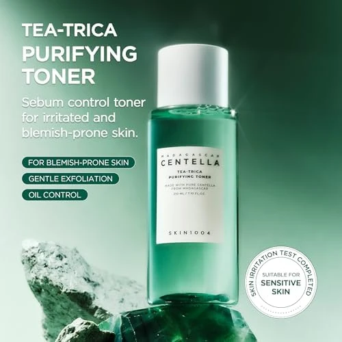 Skin1004 Tea-Trica Purifying Toner Korean Toner With Tea Tree & Bha Centella Toner For Oil Balance & Hydration Lightweight Astringent For Soothing & Refreshing Korean Skin Care 7.10 Fl.Oz / 210Ml
