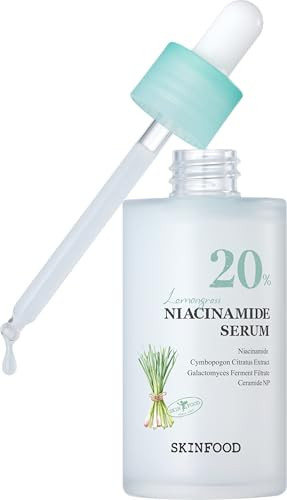 Skinfood Lemongrass Niacinamide 20% Serum Korean Skincare Facial Serum For Oily & Sensitive Skin Sebum Control Moisture Balance 50Ml / 1.69 Fl.Oz