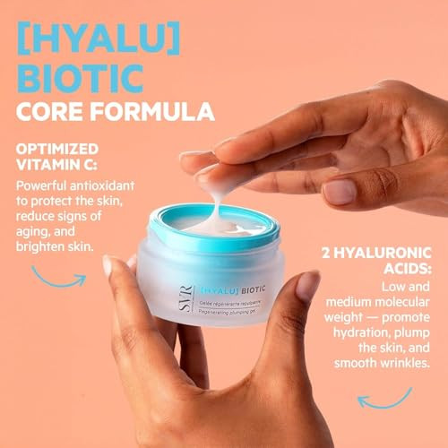 Svr - [Hyalu] Biotic Regenerating Plumping Gel - Hyaluronic Acid And Vitamin C - Smooths Fine Lines Suitable For Sensitive Skin - Non-Greasy Finish Dermatologically Tested 1.7 Fl.Oz