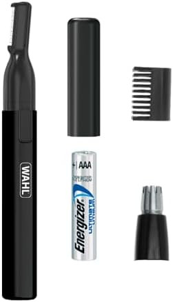 Wahl Canada Premium Lithium Ear Nose & Brow Trimmer Power And Precision For Men'S Grooming Wet/Dry Black Pen Trimmer Model 5536