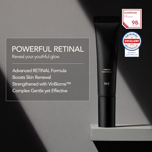 107 Vinbiome Retinal Serum Retinal 0.1% & Ginseng Hydrating & Firming Face Supports Smooth & Youthful-Looking Skin Gentle For Sensitive Skin (1.01 Fl Oz)