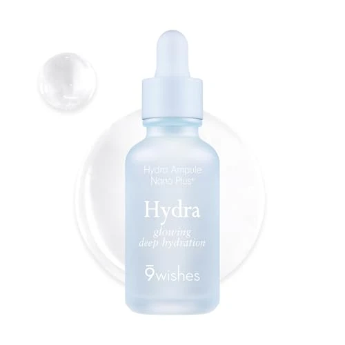 9 Wishes 9Wishes Nano Plus Hydra Ampule 1.01Oz Lightweight Facial Serum With Nano Hyaluronic Acid And Coconut Water Korean Skincare For Daily Hydration Care Fast Absorbing All Skin Types