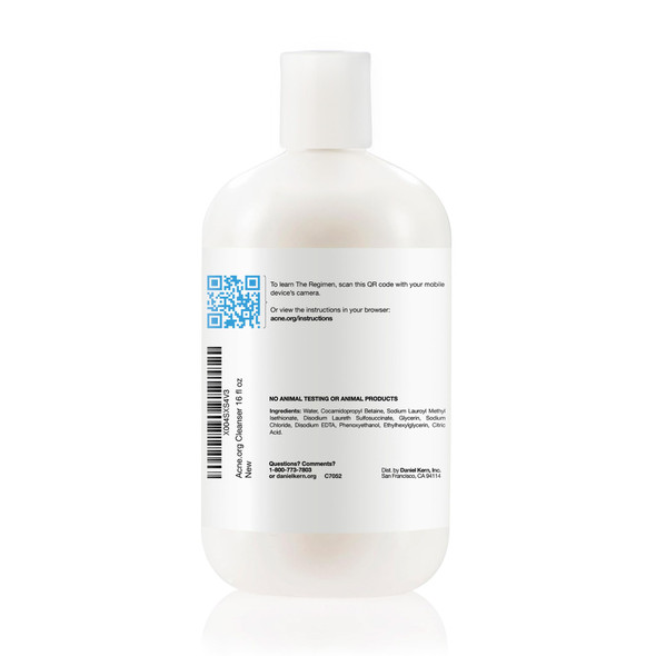 Acne.Org Cleanser 16 Oz. - Gentle Face Wash For Acne-Prone Skin Now With Increased Foaming And Always Ph-Balanced