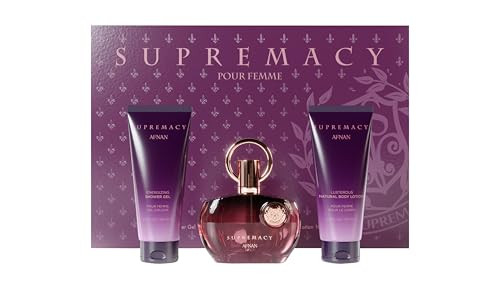 Afnan Supremacy Purple Perfume Set Eau De Perfume + Body Lotion + Shower Gel