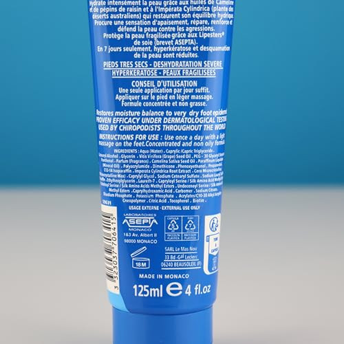 Akileine Hydra-Defense Ultra Moisturizing Balm - 4 Oz/125Ml - Intense Hydration For Dry Feet - Rebalances & Softens Skin