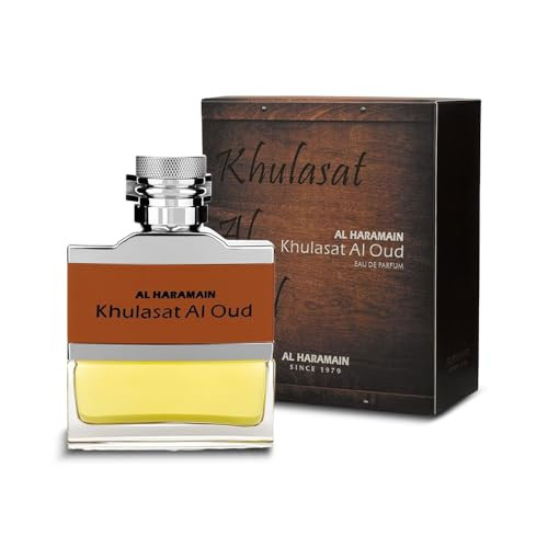 Al Haramain Khulasat Al Oud - Cologne For Men - Long Lasting Arabian Perfume For Men - Oud Eau De Parfum Fragrances 3.3 Oz