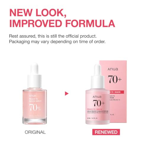 Anua Peach 70 Niacinamide Serum Daily Glow Serum For Face Skin Tone & Dullness Care With Vitamin B12 Lightweight Hydrating For Glass Skin Effect Korean Skin Care 1.01 Fl.Oz
