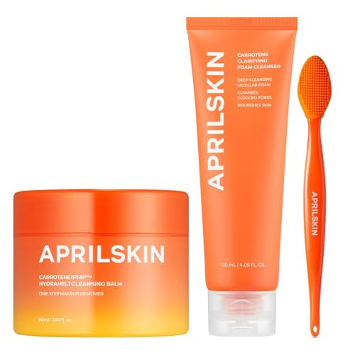 Aprilskin Carrotene Double Cleansing Duo Vegan Blakcheads Remover Non-Comedogenic Double Cleansing Korean Skin Care Kbeauty