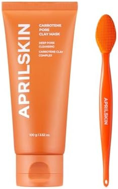 Aprilskin Carrotene Clay Mask With Pore Brush: Carrotene Ipmp 3-Min Quick Dry Pore Caring Clay Mask And Pore Cleansing Facial Silicone Brush