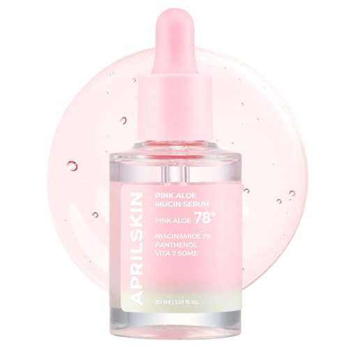 Aprilskin Pink Aloe Mucin Serum 1.01 Fl.Oz (30Ml) Hydrating 78% Jeju Aloe Mucin Formula With Non-Sticky Finish For A Glass Glow Look Korean Skincare