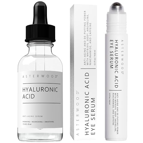 Asterwood Hyaluronic Acid Serum (1 Oz) + Hyaluronic Acid Eye Serum