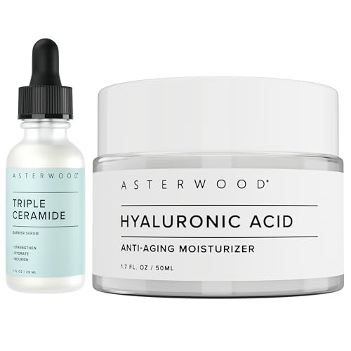 Asterwood Triple Ceramide Serum 1 Oz + Hyaluronic Acid Moisturizer