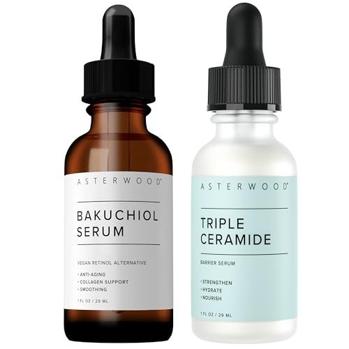 Asterwood Astwerwood Bakuchiol Serum 1 Oz + Triple Ceramide Serum 1 Oz