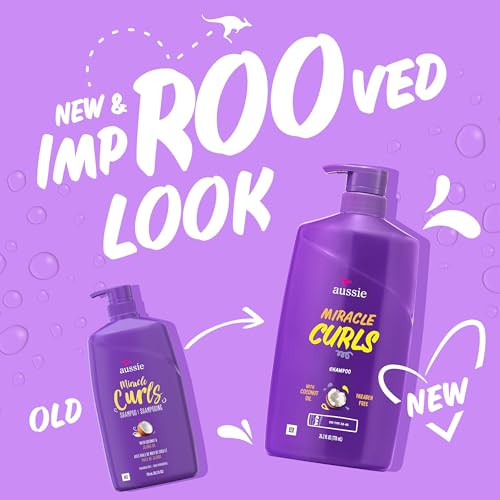 Aussie Miracle Curls Shampoo For Curly Hair With Coconut Oil Paraben 26.2 Oz 778 Ml