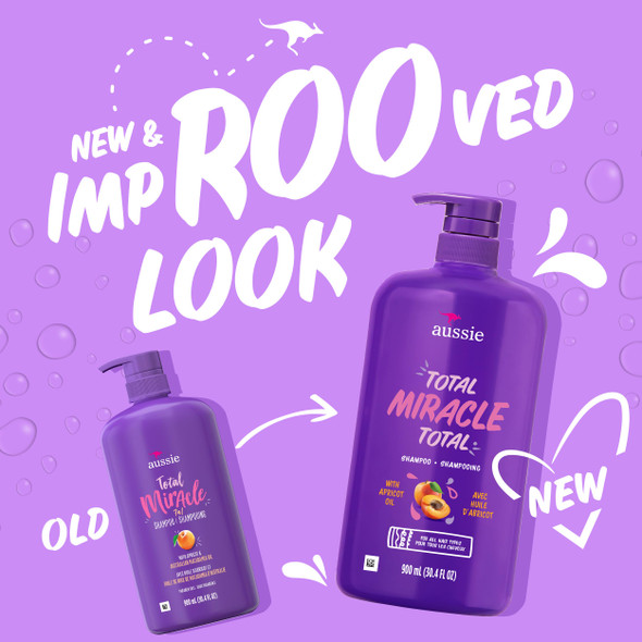 Aussie Total Miracle 7 Benefit Shampoo For Dry Damaged Hair Of All Types Paraben- 30.4 Fl Oz 4-Pack
