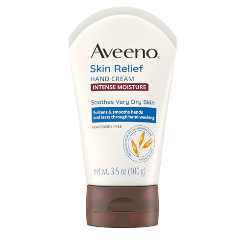 Aveeno Skin Relief Intense Moisture Hand Cream With Soothing Prebiotic Oat For Dry And Sensitive Skin Cream Softens & Smooths Hands & Lasts Through Hand Washing Fragrance- 3.5 Oz
