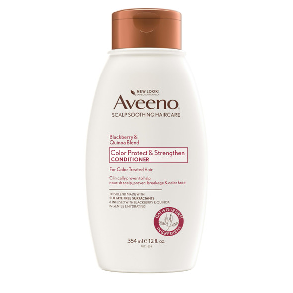 Aveeno Blackberry & Quinoa Strengthening Conditioner For Color-Treated Hair Moisturizing Color-Protecting 12 Fl Oz