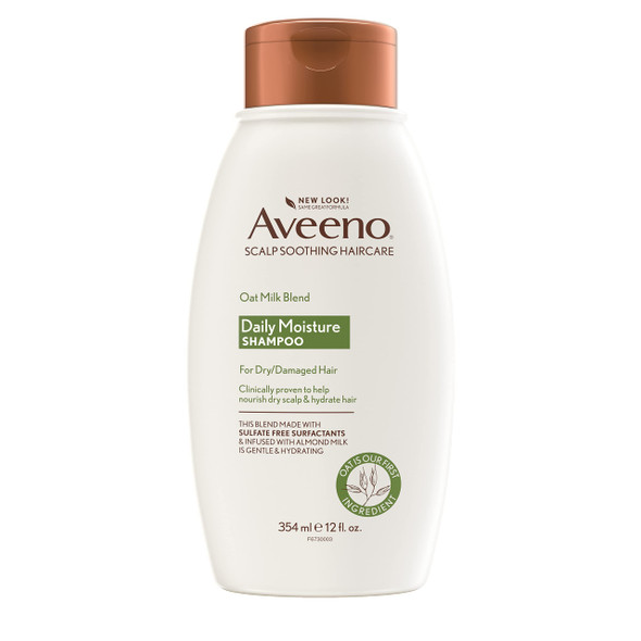 Aveeno Farm-Fresh Oat Milk Sulfate- Shampoo With Colloidal Oatmeal & Almond Milk Moisturizing Shampoo For All Hair Types Safe For Color-Treated Hair Paraben & Dye- 12 Fl Oz